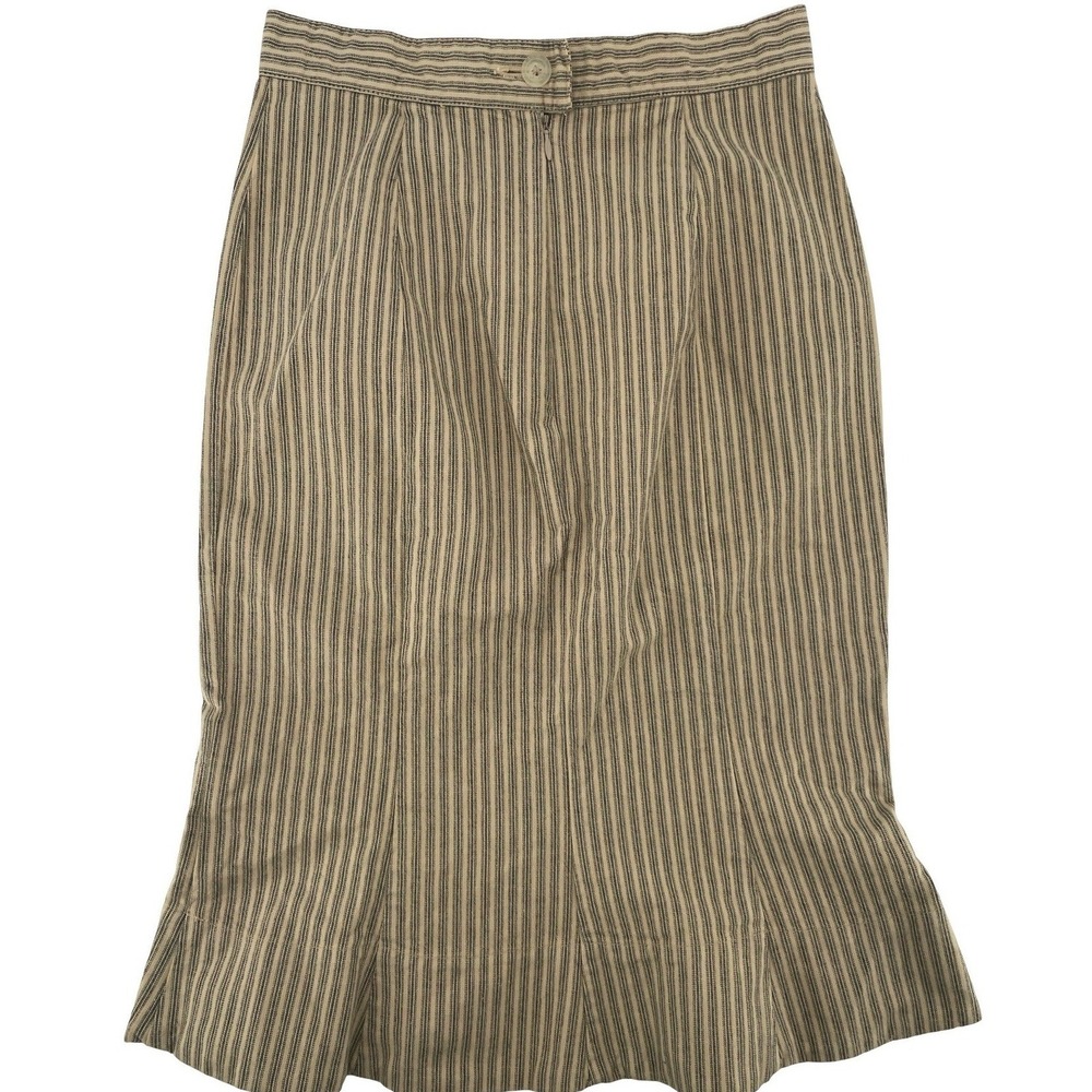 Vivienne Westwood Women's Skirt Pinstripe Beige Cotton Small